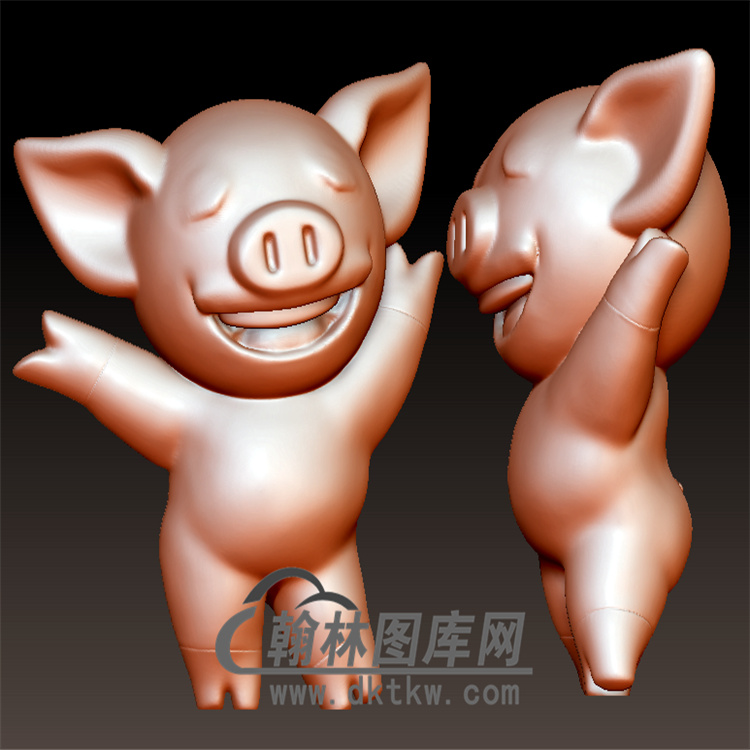 可爱小猪立体圆雕图(YZ-026)展示