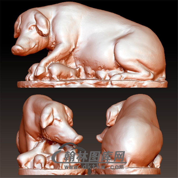 母猪立体圆雕图(YZ-027)展示