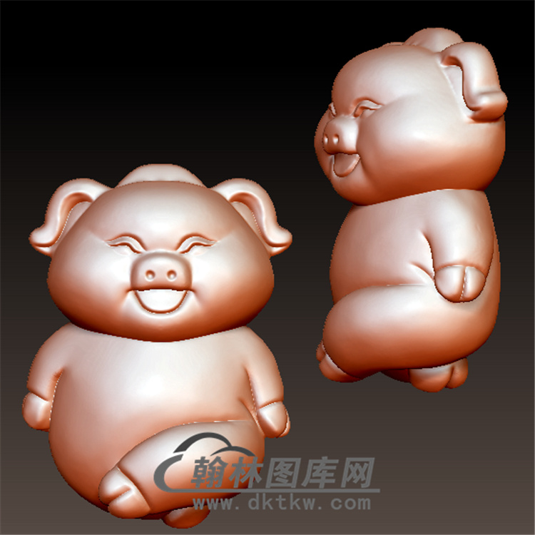 猪立体圆雕图(YZ-031)展示