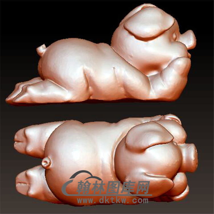 猪立体圆雕图(YZ-037)展示