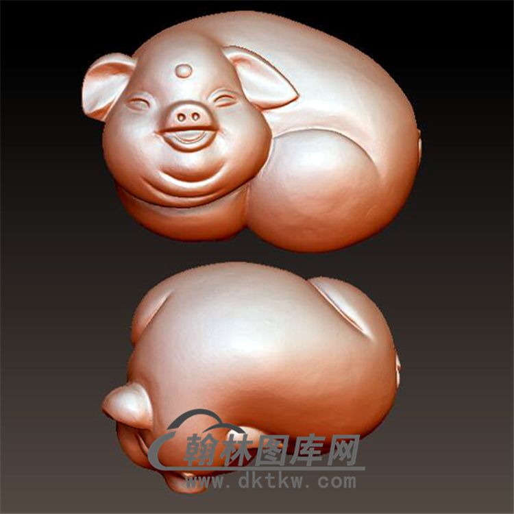 猪立体圆雕图(YZ-038)展示