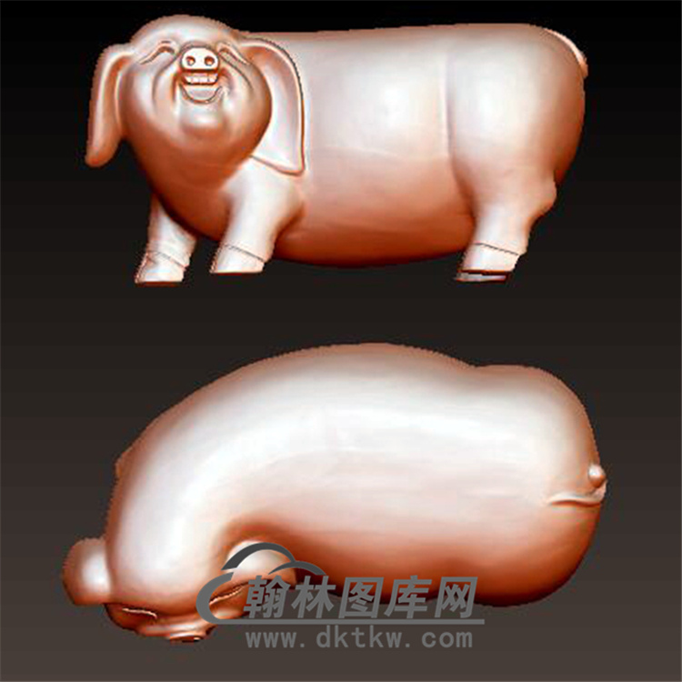 猪立体圆雕图(YZ-039)展示