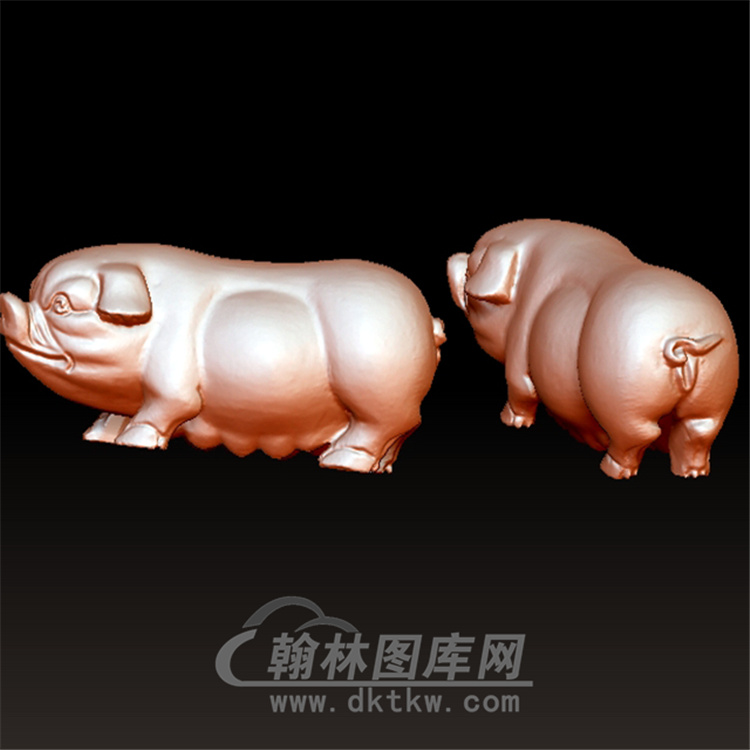 猪立体圆雕图(YZ-041)展示
