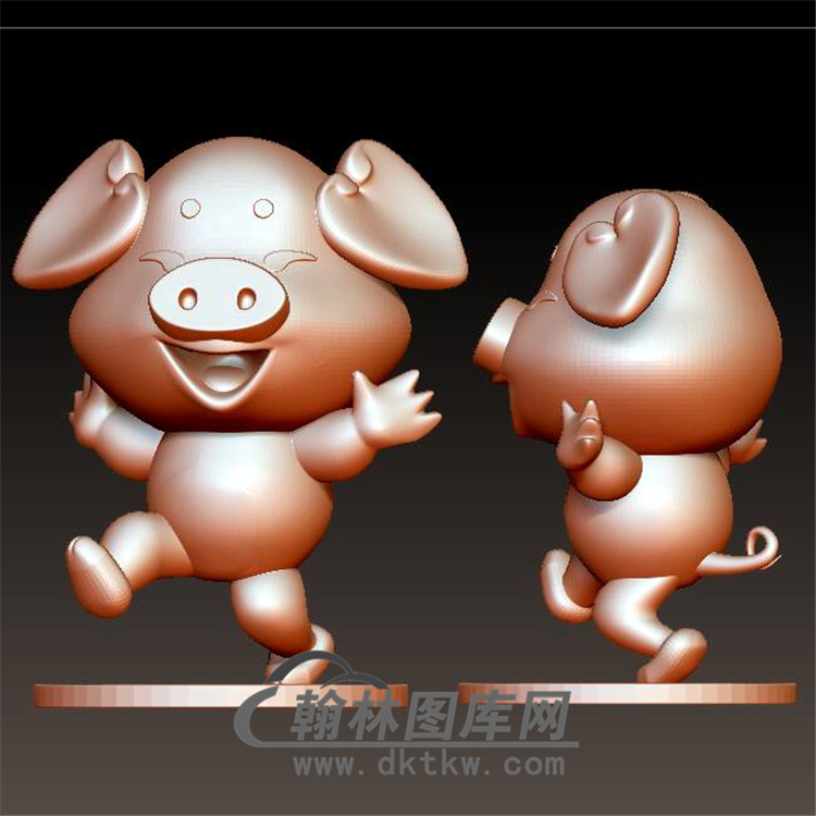 卡通生肖猪立体圆雕图(YZ-043)展示