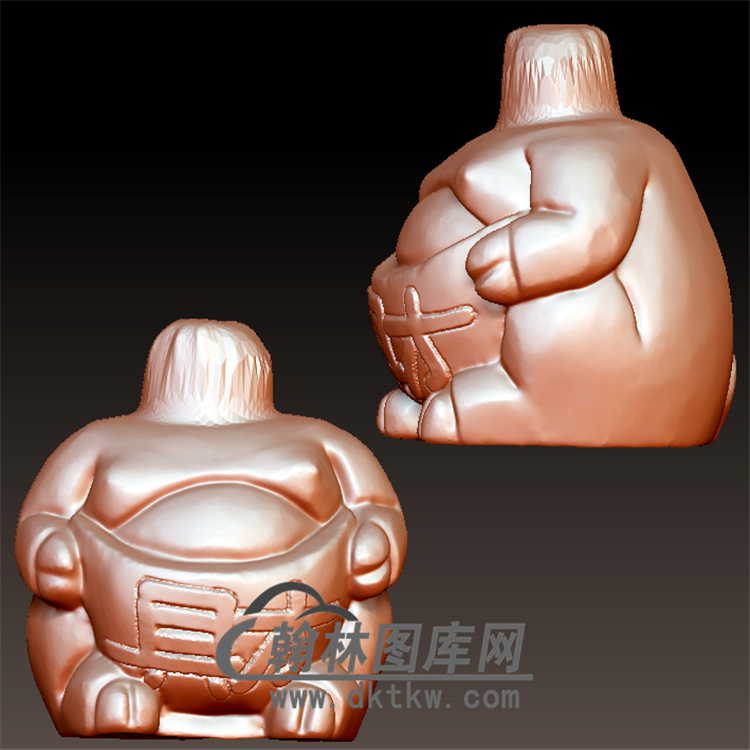 财猪三通分体猪身体立体圆雕图(YZ-047)展示