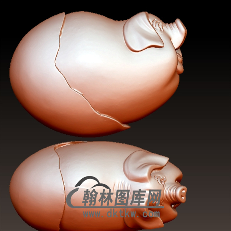 蛋猪手摆件立体圆雕图(YZ-049)展示