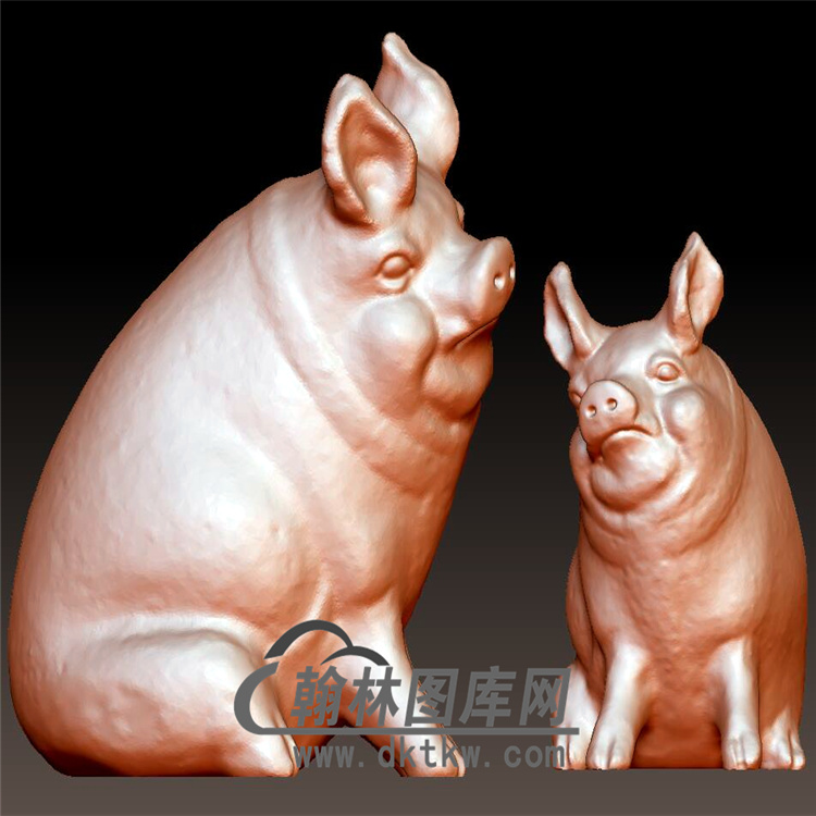 小猪立体圆雕图(YZ-055)展示