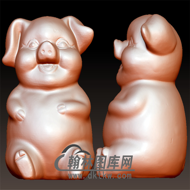 小猪立体圆雕图(YZ-056)展示