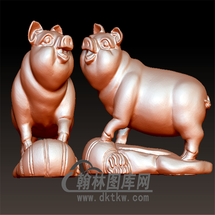 猪立体圆雕图(YZ-061)展示