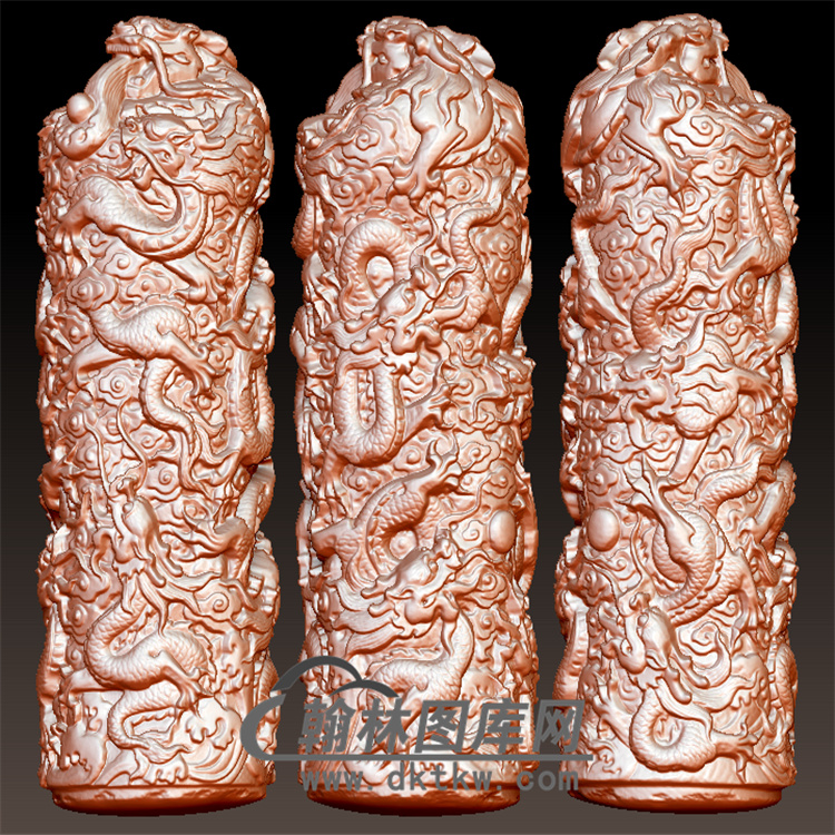 龙柱立体圆雕图(YLF-017)展示
