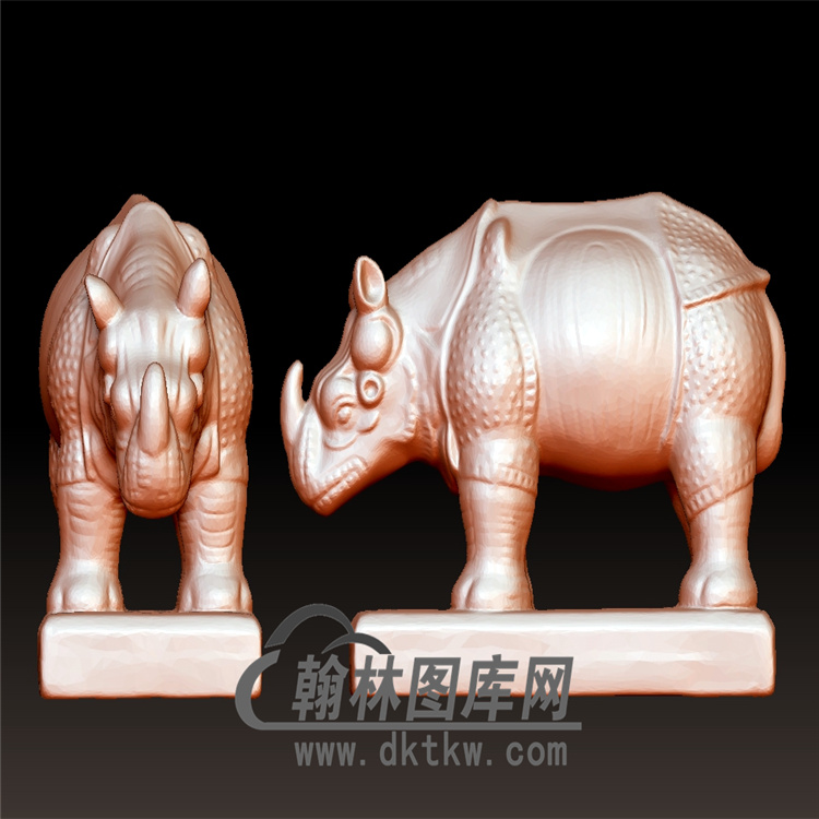 犀牛雕塑立体圆雕图(YDW-013)展示