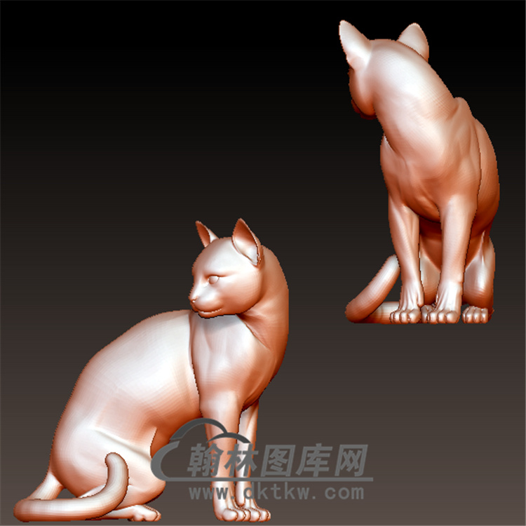 猫模型立体圆雕图(YDW-014)展示