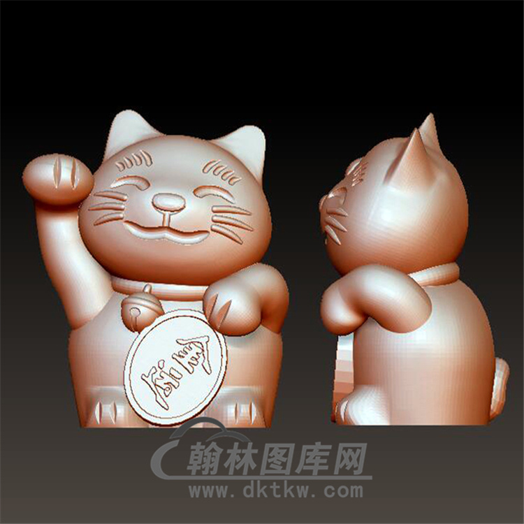 招财猫立体圆雕图(YDW-052)展示