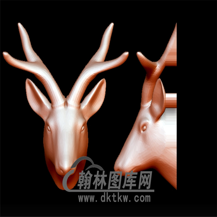 鹿头立体圆雕图(YDW-086)展示