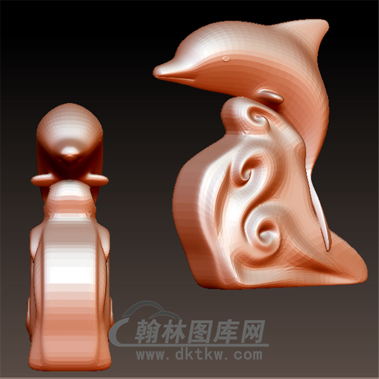 跃海豚立体圆雕图(YDW-099)展示