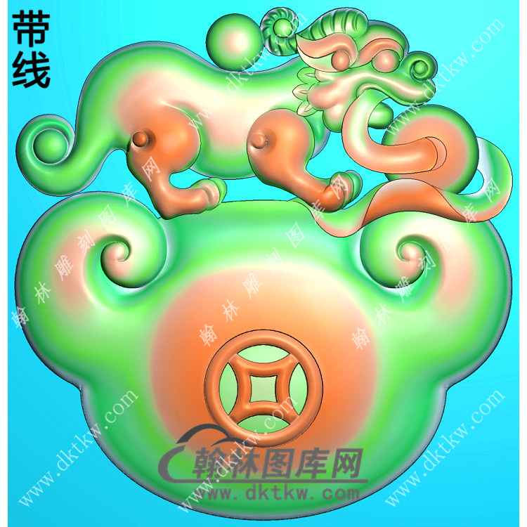 貔貅挂件带线精雕图（PX-062)展示