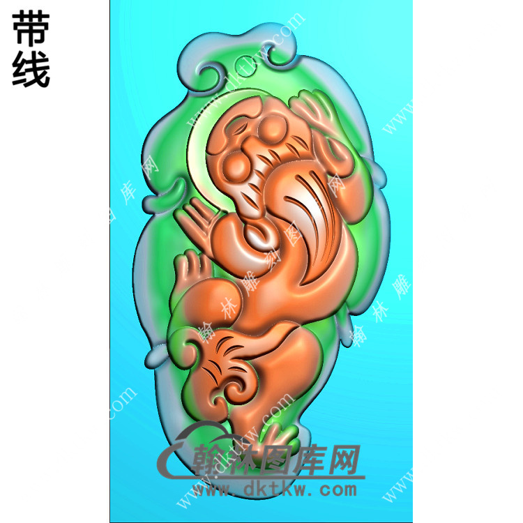 貔貅吊坠带线精雕图（PX-053)展示