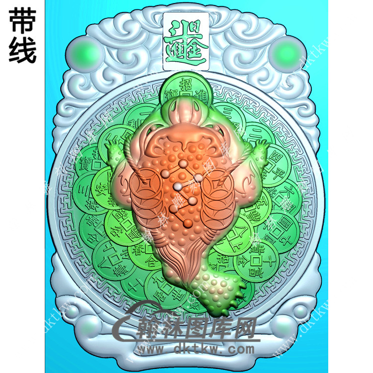 招财进宝蟾蜍挂件带线精雕图（JC-017)展示