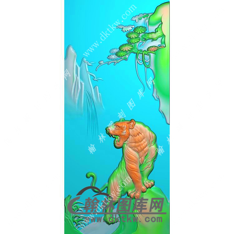 上山老虎牌子精雕图（GH-038)展示