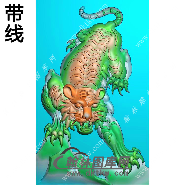 下山老虎46牌带线精雕图（GH-039)展示