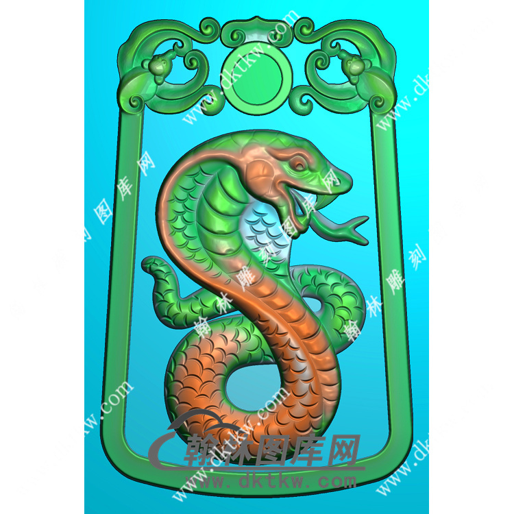 双面蛇挂件精雕图（GT-003)展示