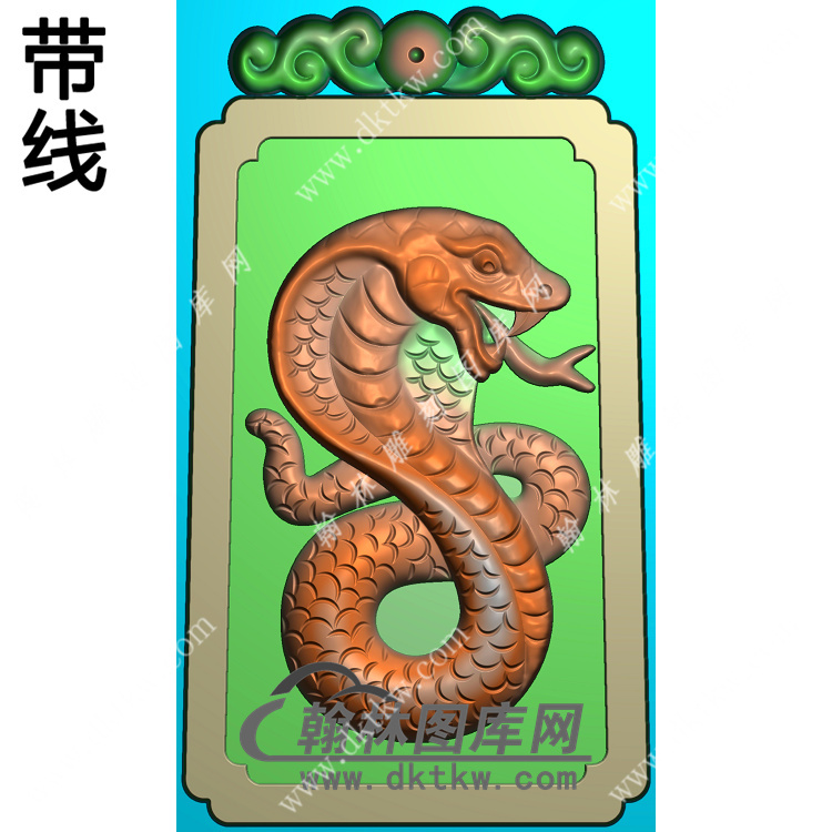 蛇牌挂件带线精雕图（GS-044)展示