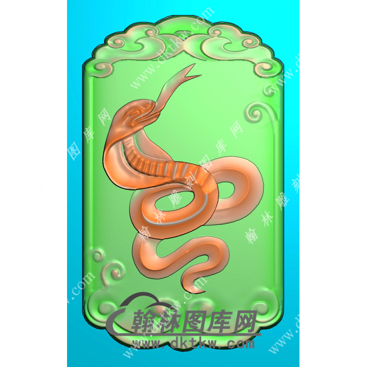 生肖蛇挂件精雕图（GS-039)展示