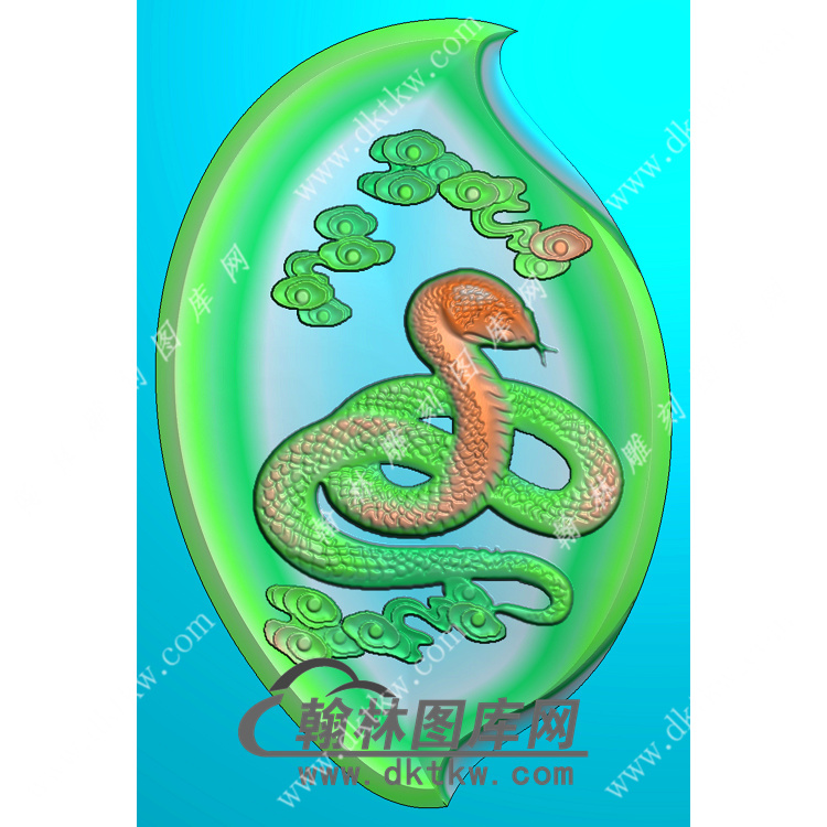 树叶形蛇挂件精雕图（GS-008)展示