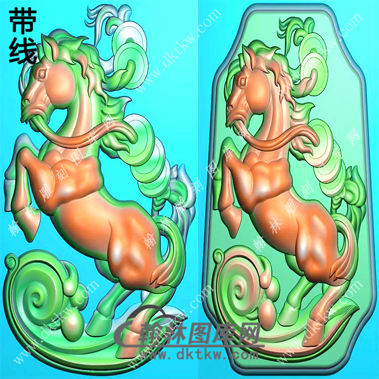 马上有钱46牌挂件带线精雕图（GM-110)展示