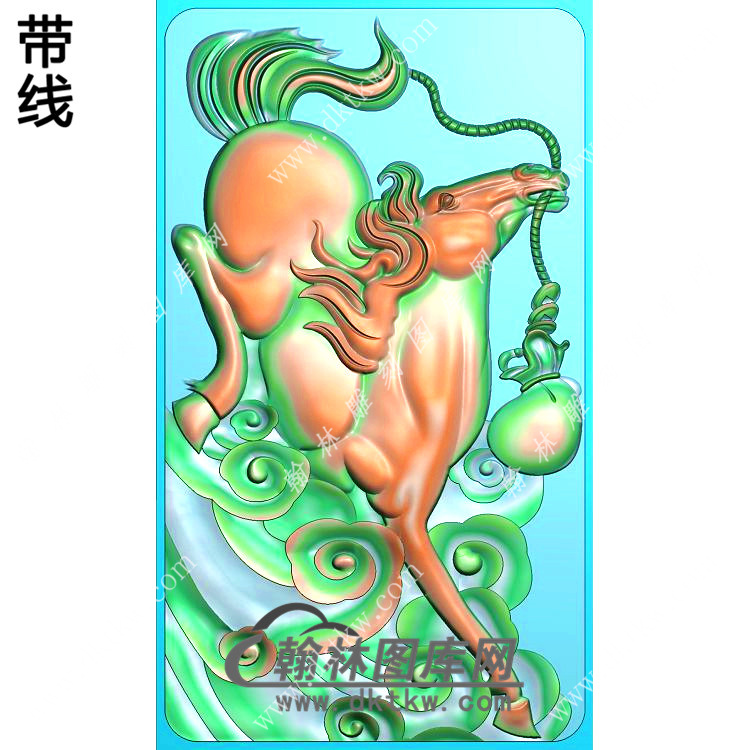 马上有钱挂件带线精雕图（GM-063)展示