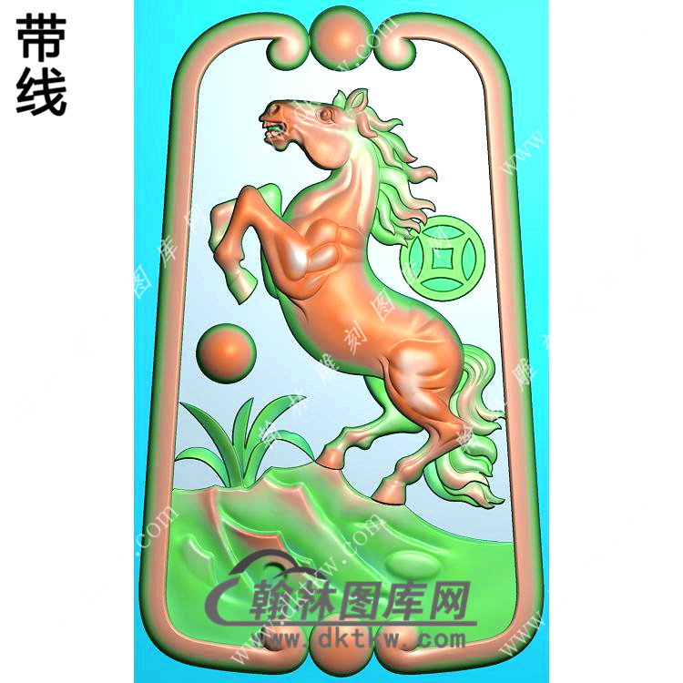 马上有钱挂件带线精雕图（GM-132)展示