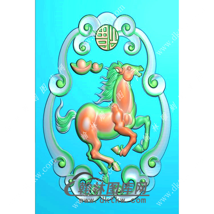 生肖马挂件精雕图（GM-139)展示
