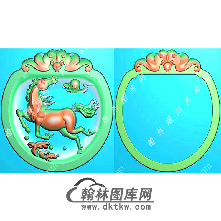 蝙蝠牌头马挂件精雕图（GM-181)展示