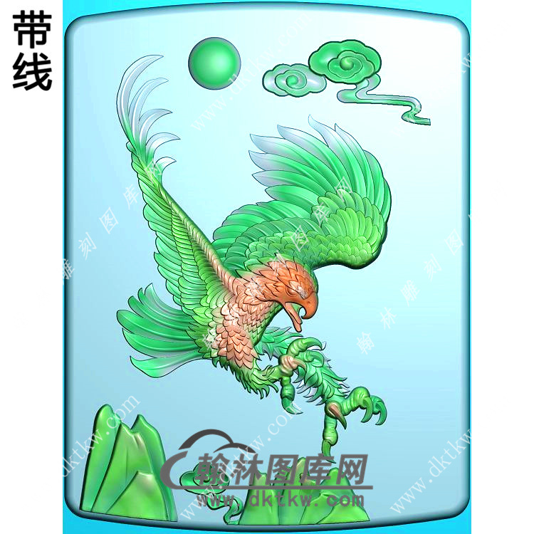 老鹰挂件带线精雕图（GJY-031)展示