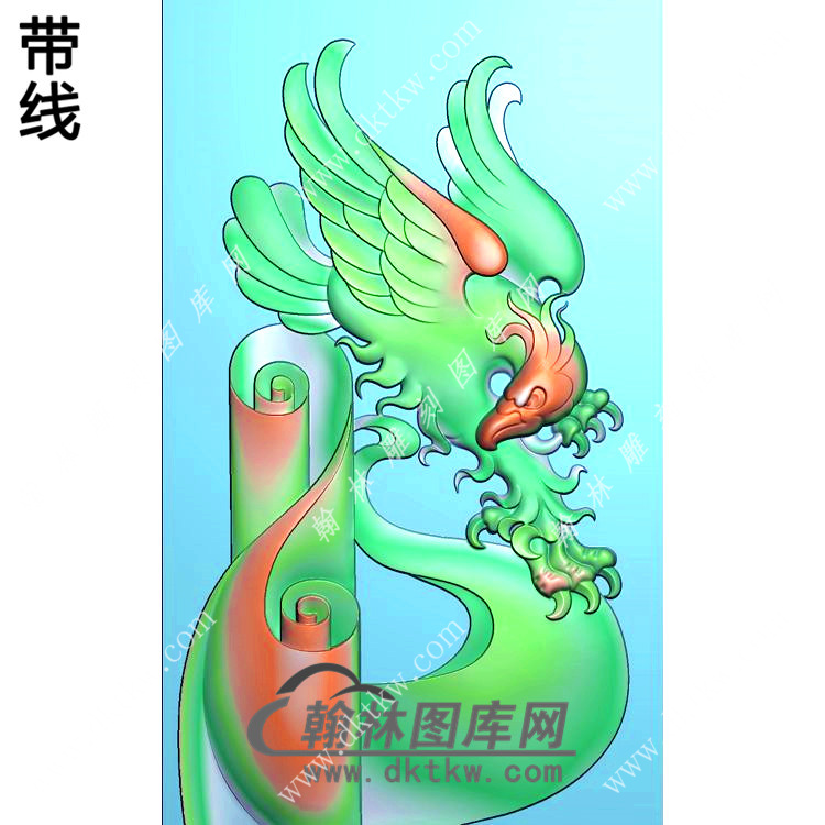 玉雕老鹰挂件精雕图（GJY-038)展示