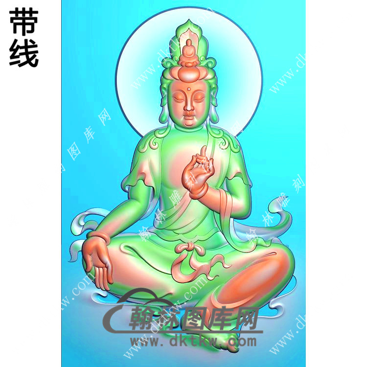 自在坐观音46牌挂件带线精雕图（ZGY-564)展示