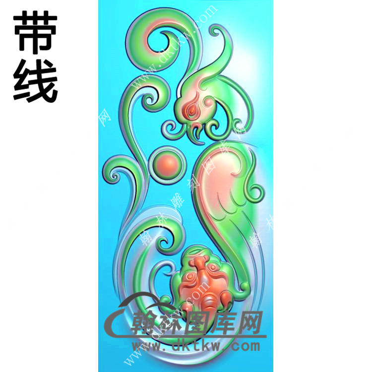仿古龙凤挂件带线精雕图（GLF-450)展示
