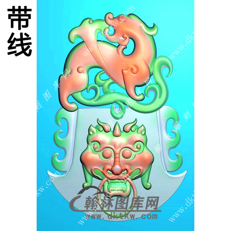 府上有龙挂件带线精雕图（GLF-110)展示