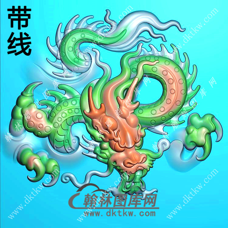 圆龙牌挂件带线精雕图（GLF-168)展示