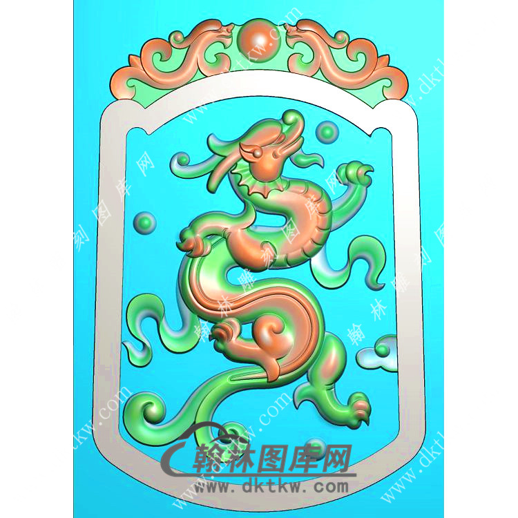 草龙牌头龙牌挂件精雕图（GLF-542)展示