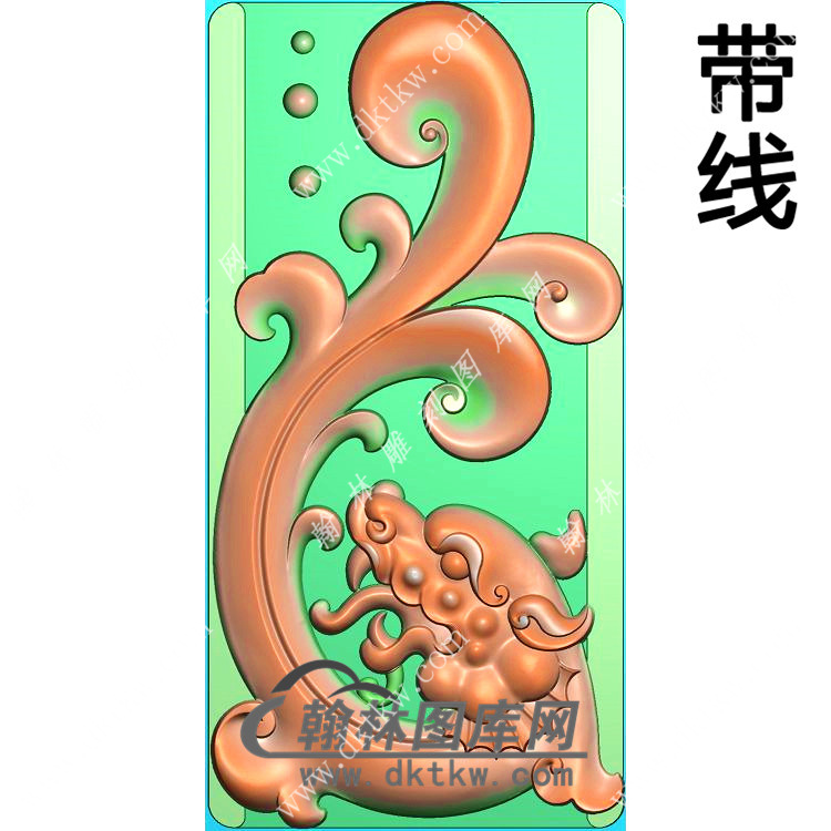 仿古龙牌挂件带线精雕图（GLF-453)展示