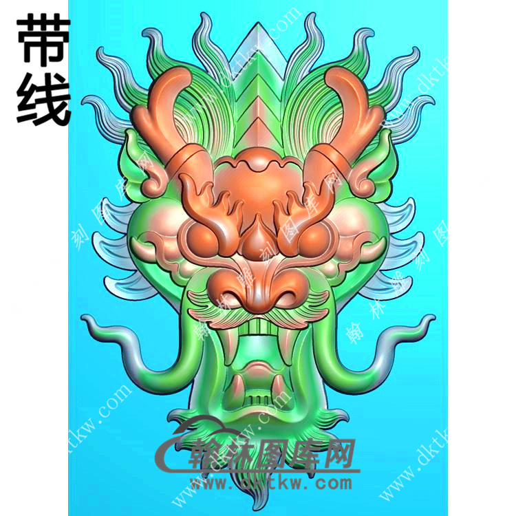 龙头挂件带线精雕图（GLF-544)展示