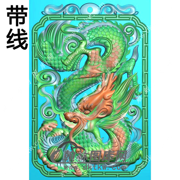 牙雕麟龙46牌带线精雕图（GLF-465)展示