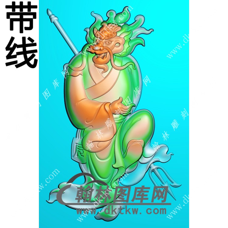龙头人身挂件精雕图（GLF-566)展示