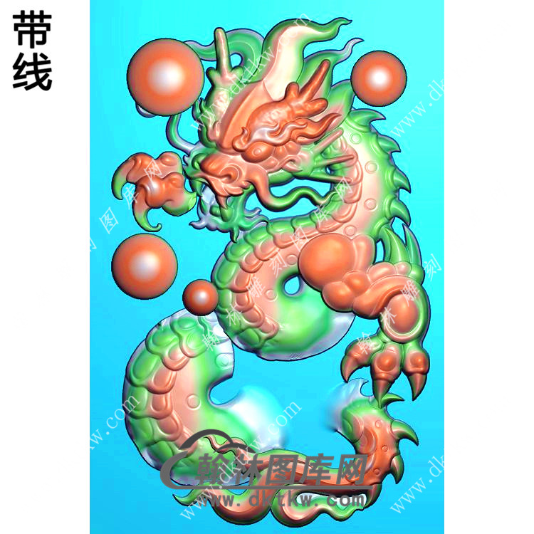 玉雕龙牌挂件带线精雕图（GLF-269)展示