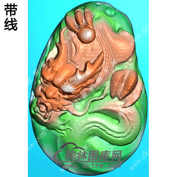 玉雕随形龙牌挂件精雕图（GLF-262)展示