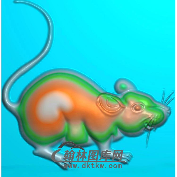玉雕老鼠挂件精雕图（GS-035）展示