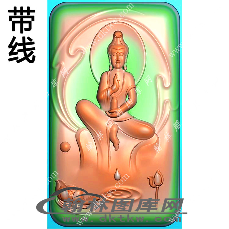 滴水悟道坐观音挂件带线精雕图（LGY-153）展示
