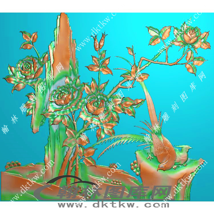 顶箱柜精雕图（MM-014）展示