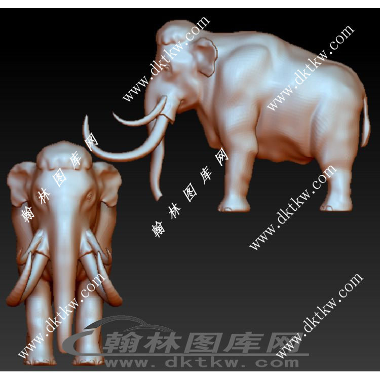猛犸象 长毛象 立体圆雕图（RNG-054）展示